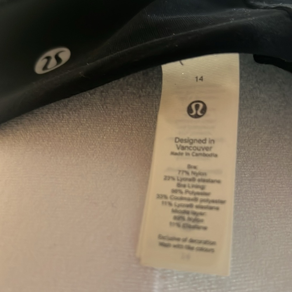 Lululemon energy bra black az 14 - Picture 4 of 6